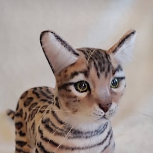 Realistic Bengal Kitten Plush: Handmade Faux Fur Stuffed Cat TO ORDER