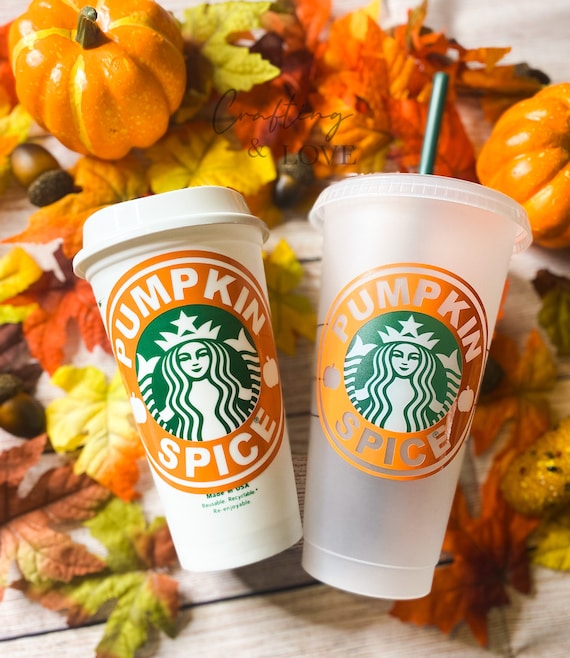 Pumpkin Spice Starbucks Cup Fall Autumn Starbucks Hot Etsy