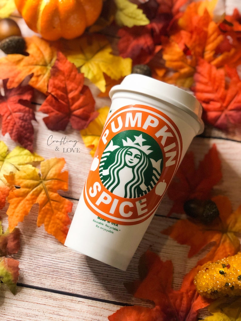 Pumpkin Spice Starbucks Cup Fall Autumn Starbucks Hot Etsy