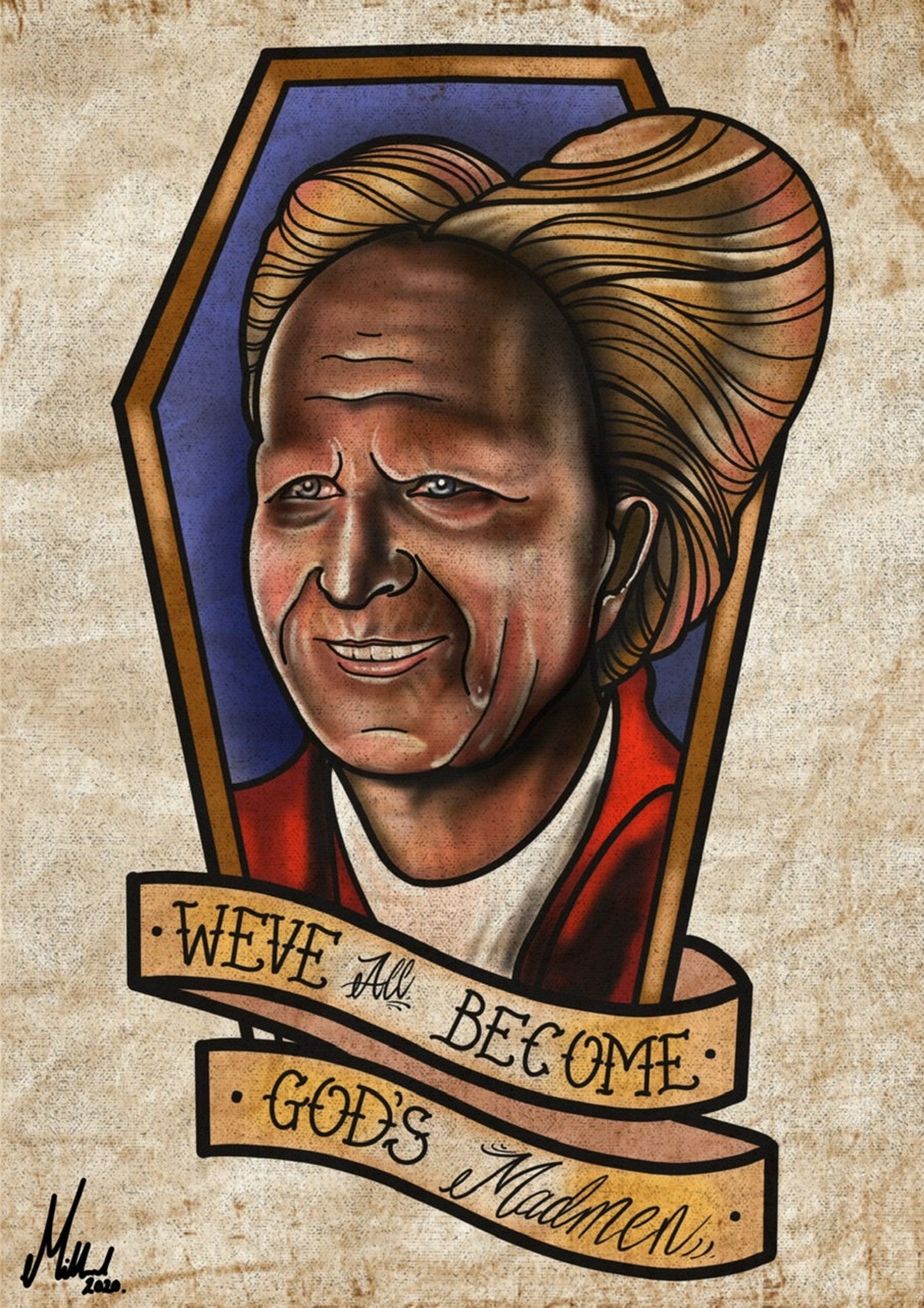Dracula Gary Oldman Vlad Tattoo Flash Art Print Etsy