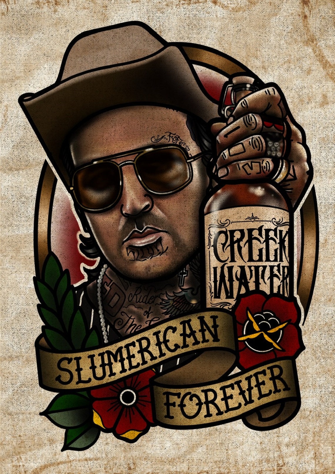 Yelawolf Slumerican Rapper Catfish billy Tattoo Flash Art Etsy