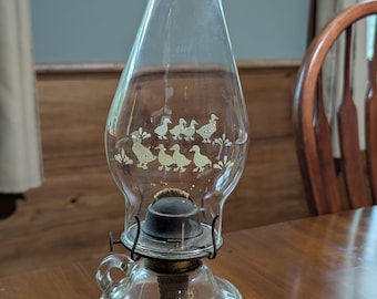 Vintage Eagle Oil Lamp with Goose Chimney