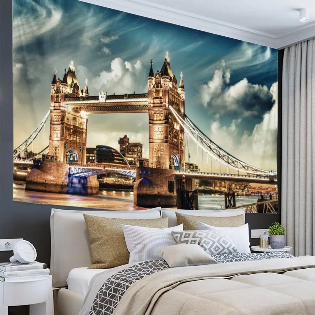 London Tapestry London Wall Hanging Big Ben Night Life - Etsy