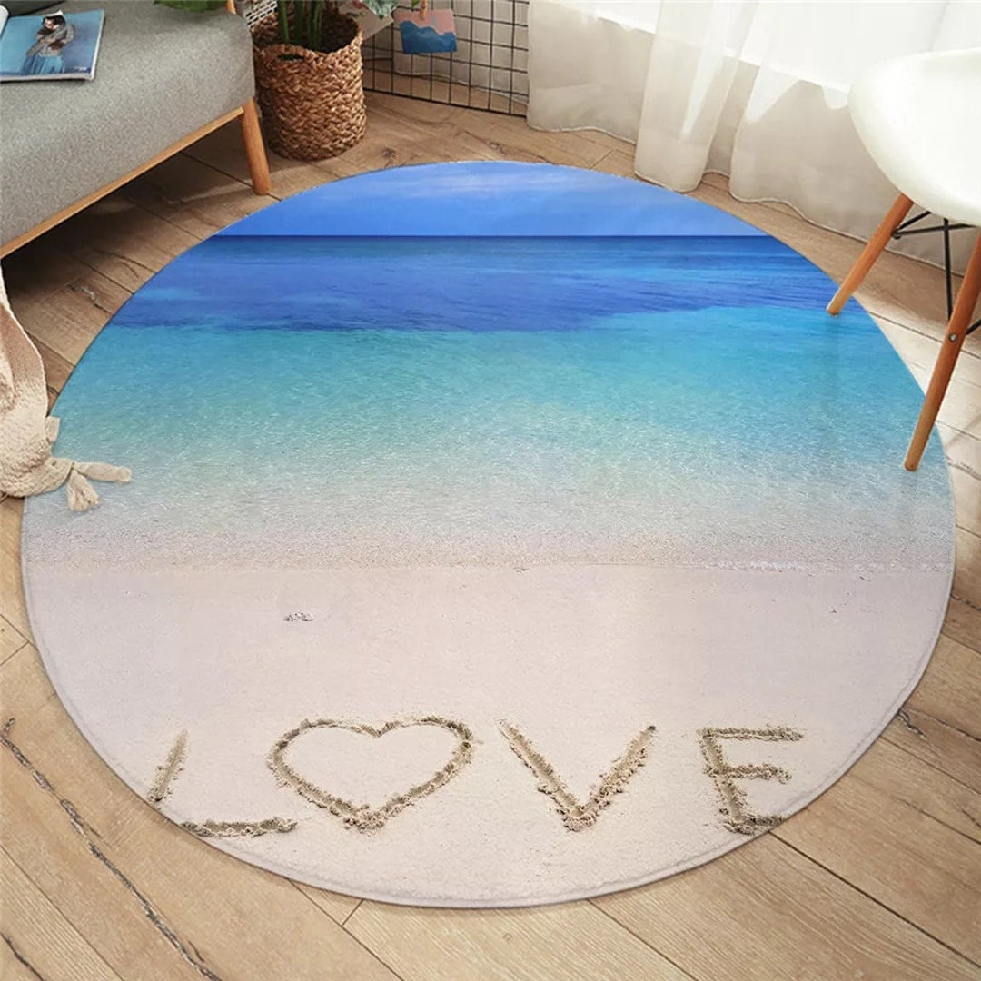Beach Carpet Round Carpet Beach Rug Rug Bedside Mat Etsy