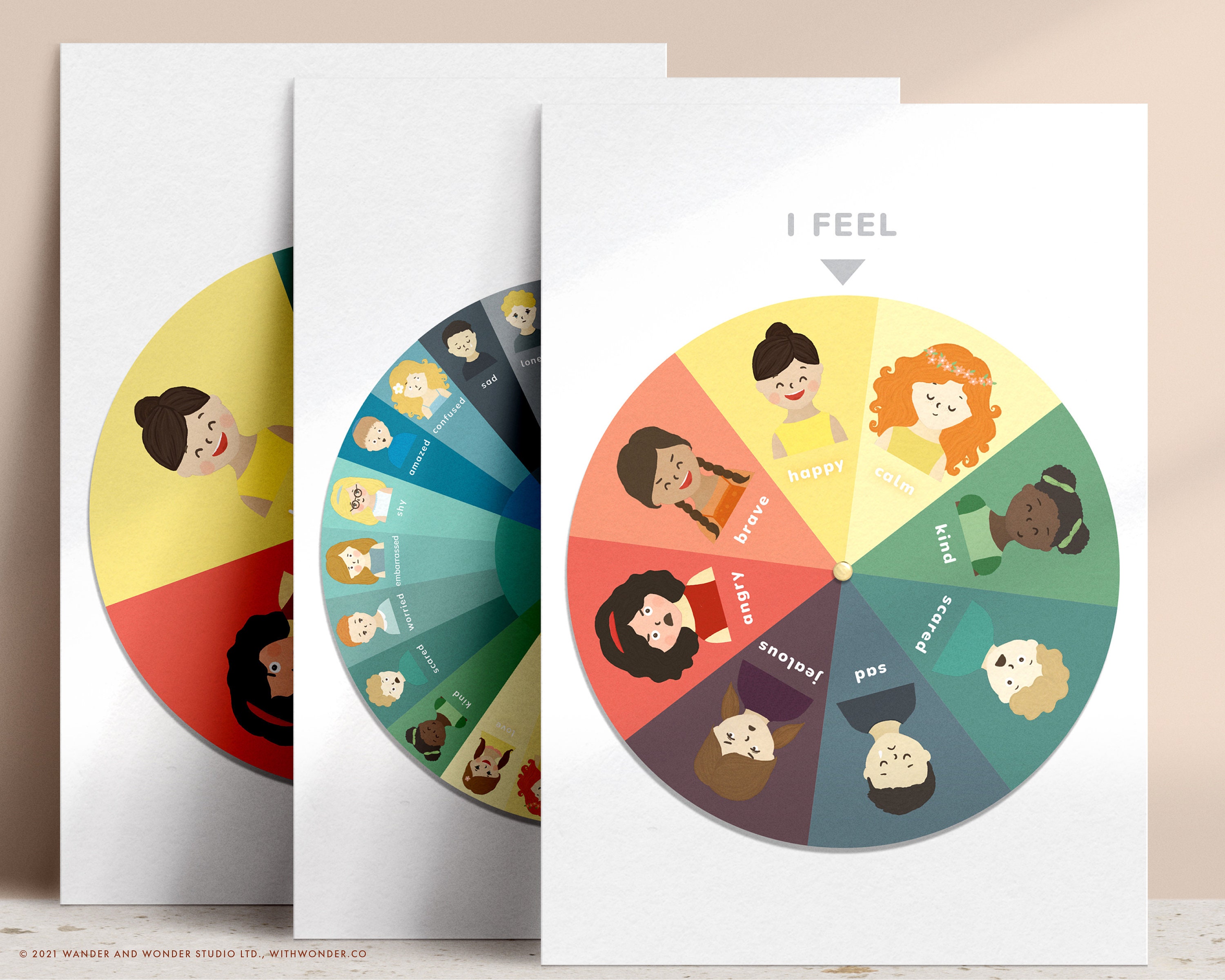 feelings and emotions wheel chart printable poster for kids etsy australia