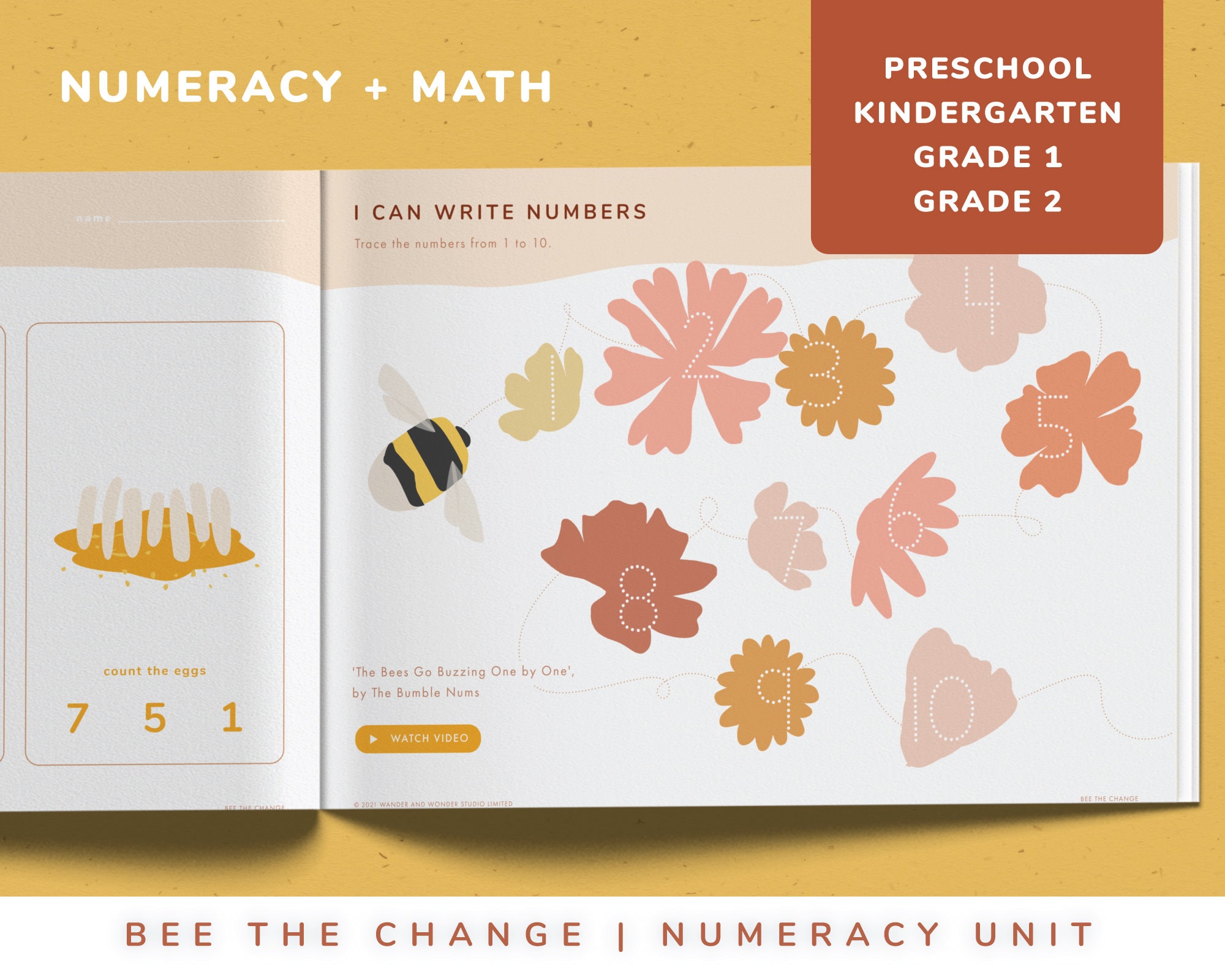 bumblebee numeracy math bee unit count instant etsy australia