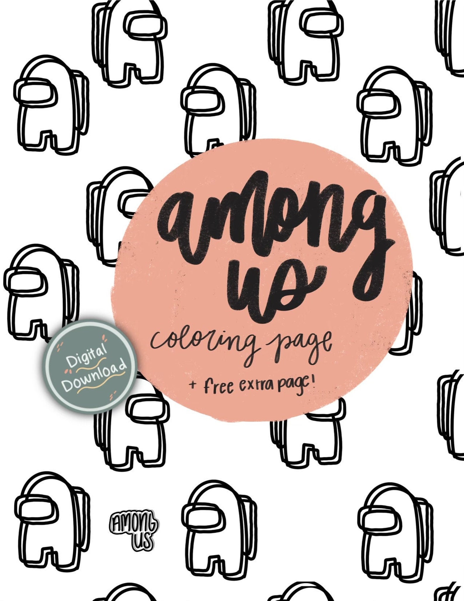 Download Among Us Coloring Page instant download .pdf | Etsy