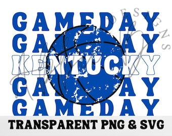 Kentucky Wildcats Game Day Design: Vintage Basketball PNG SVG (Digital Download)