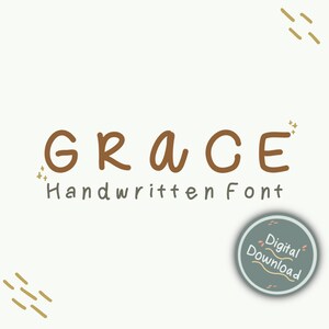 Grace handgeschreven lettertype || Digitale download (voortplanten, desktop, iOS)