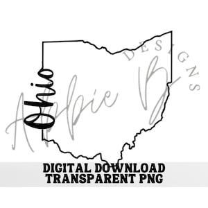 Ohio State Outline: Transparent PNG Cut File (Digital Download)