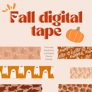 Digital FALL Tape File / Digital Sticker / Clipart / Fall Washi tape / Digital tape for goodnotes, procreate, digital planning and notepads