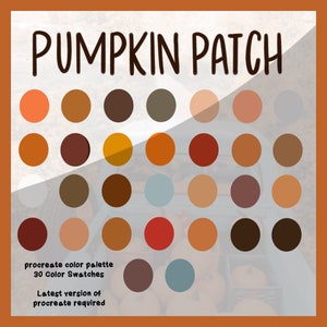 Pumpkin PatchProcreate Color palette/Color Swatches/Instant Download/ Fall procreate palette/ fall palette/ digital download for procreate