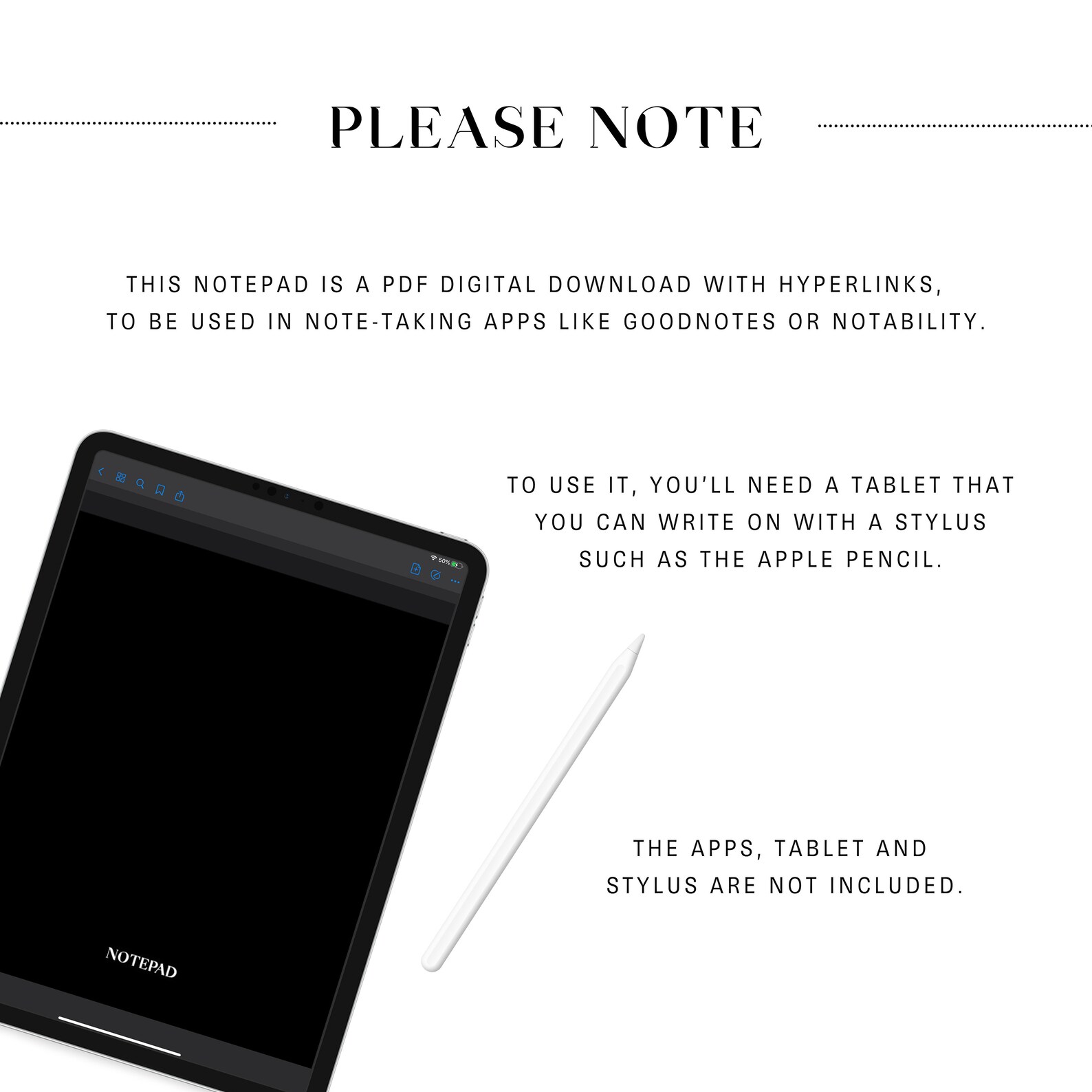 Digital Notepad With Lined Paper Goodnotes Notability Xodo Etsy