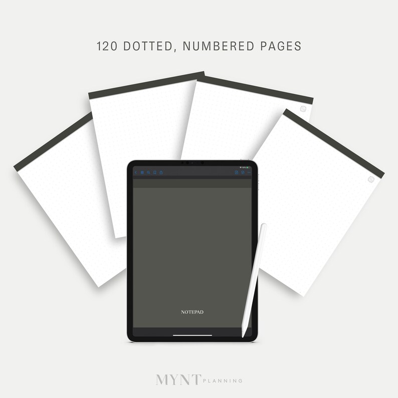 Digital Notepad With Dot Grid Paper Goodnotes Notability Etsy Canada