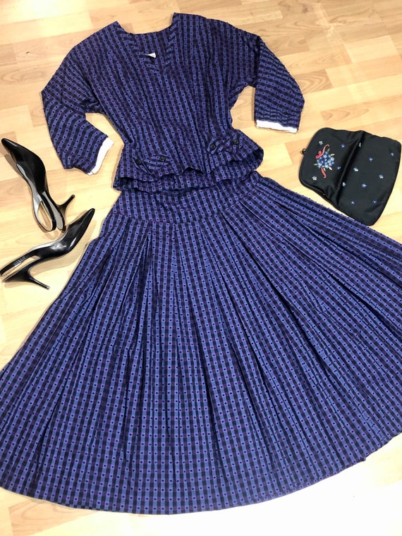 1950s BOBBIE BROOKS Button Down Top & Full Skirt