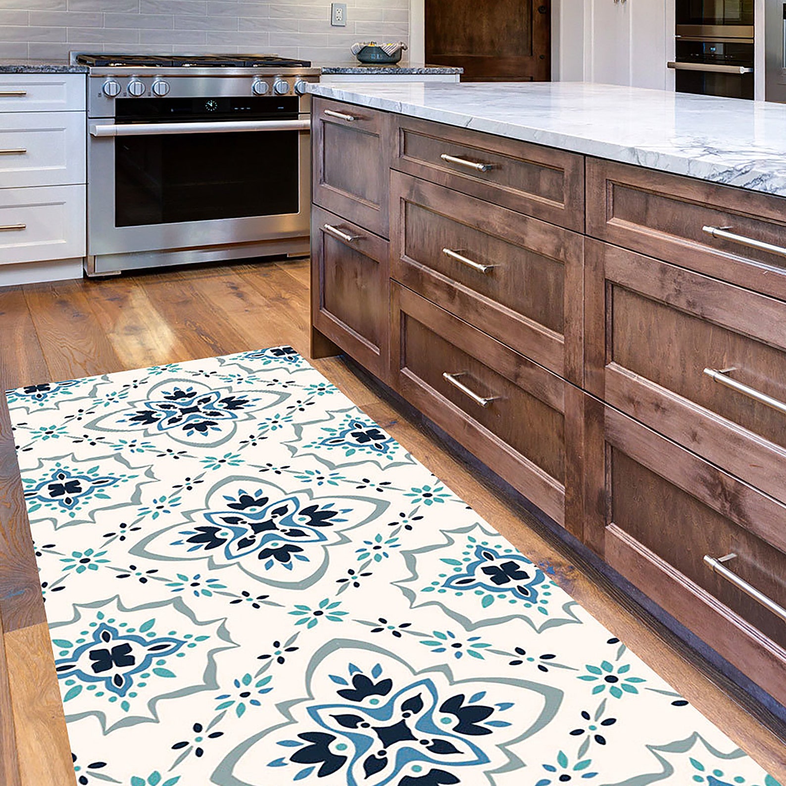 Vinyl Kitchen Runner 1940's Diner Retro Design Etsy