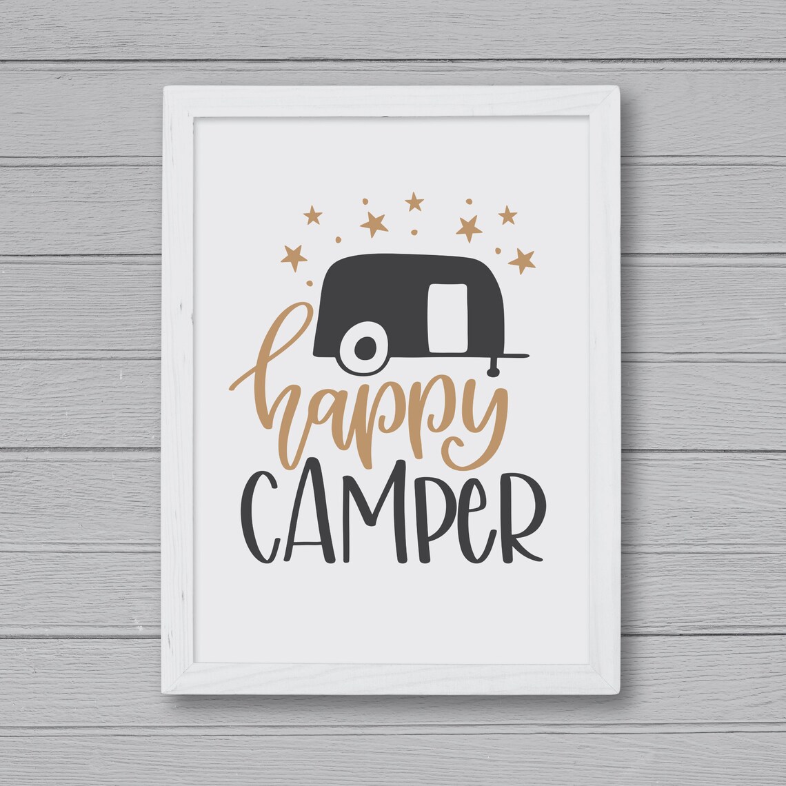 Happy Camper Print Camping Wall Art Camping Quote | Etsy