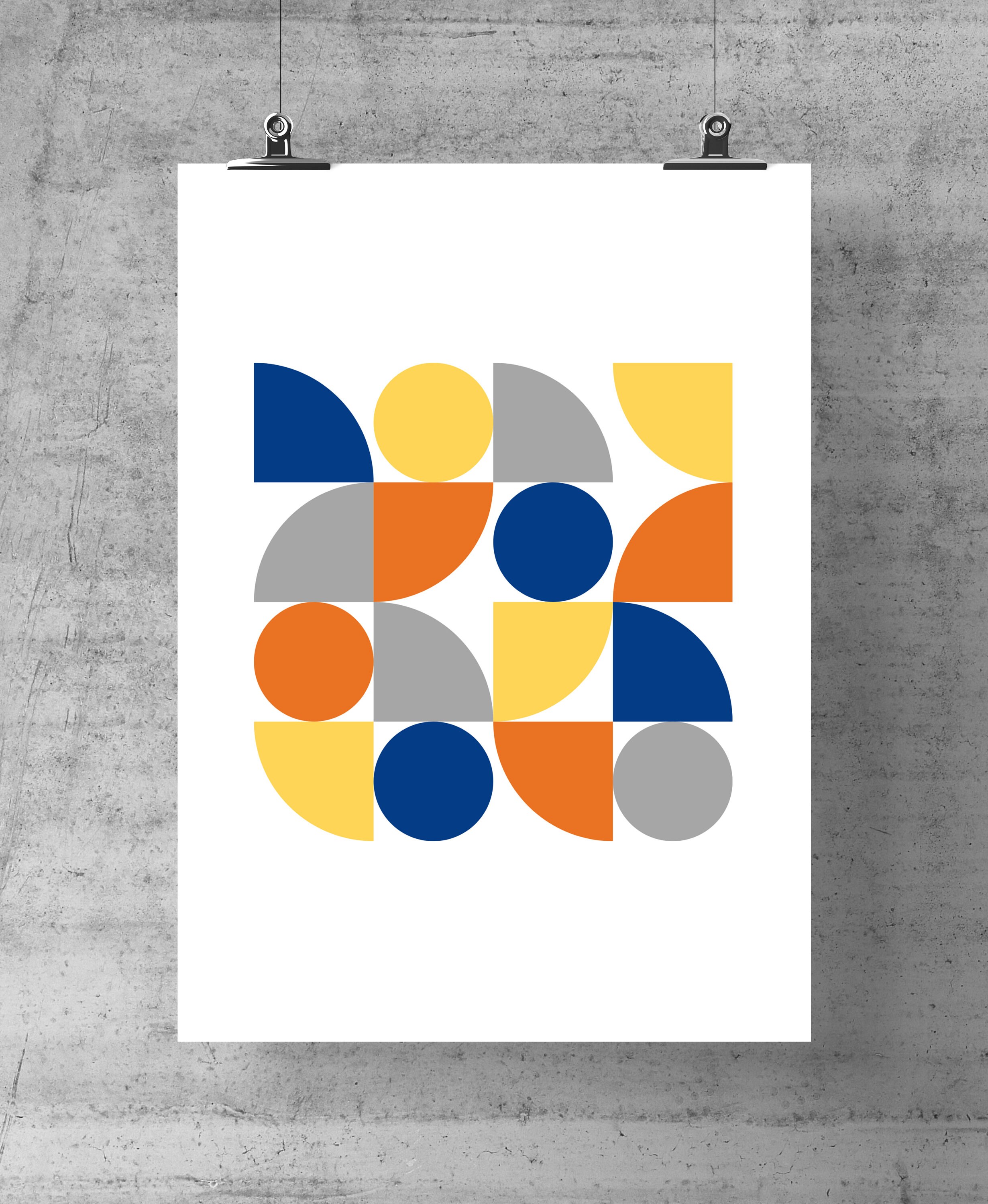 Mid-Century Modern Circles Print Geometric Art Printable | Etsy