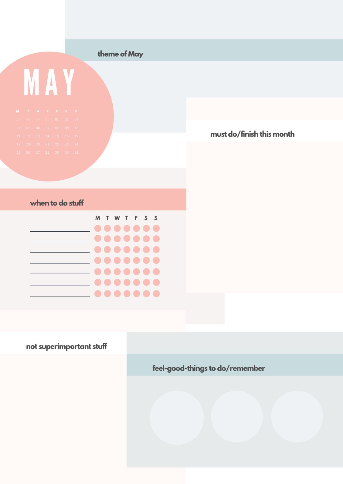 May Calendar Planner Checklist Instant Digital Download - Etsy Ireland