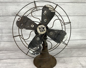 Antique Robbins & Myers Junior Industrial Table Fan Mid-Century Modern 1950s
