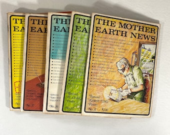 The Mother Earth News Vintage Magazines SET OF FIVE: 31, 32, 36, 37, 39 - 1970s Homesteading