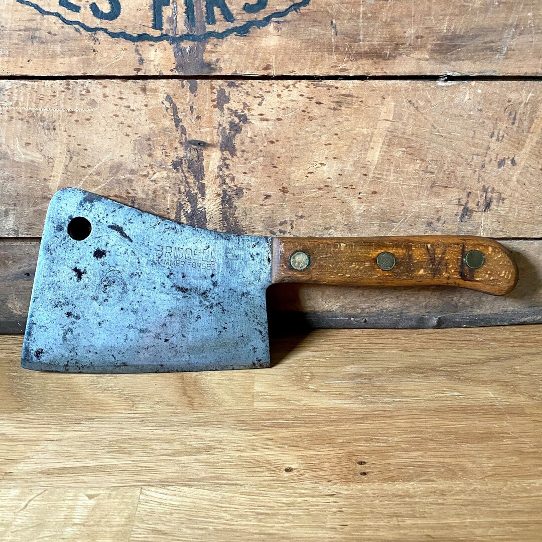 Briddell Meat Cleaver Hand Steel Butcher Knife Vintage Etsy