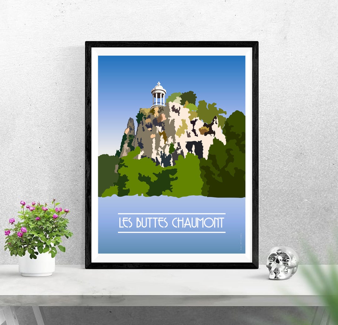 Affiche Parc des ButtesChaumont Paris 19ème Etsy France