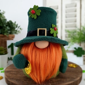 St Patricks Day Gnom, Kobold Gnom, Glückswichtel, irischer Kleeblatt Gnom, St Patricks Day Dekor