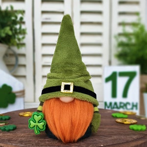 MINI Irischer Wichtel, St. Patrick es Day Gnome, Lucky Gonk, Skandinavischer Wichtel, Kleeblatt Wichtel, Leprechaun Wichtel