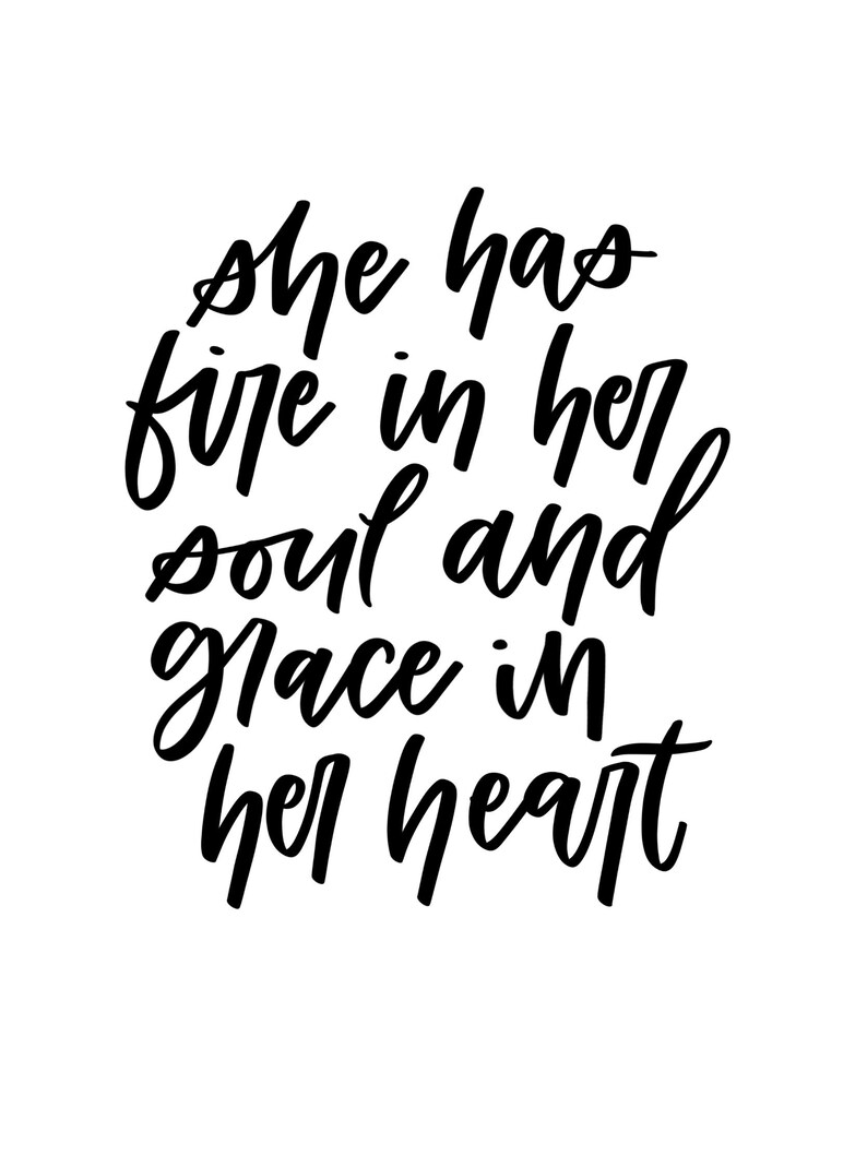 She Is Beauty She Is Grace Quote Origin She Has Fire in Her Soul Quote Laptop Decal Laptop Sticker | Etsy