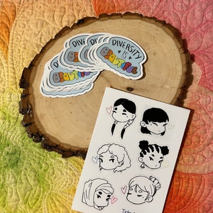 Vielfalt ist schön Chibi Vinyl Sticker Set