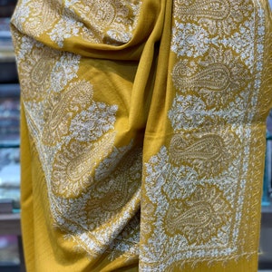 Kashmiri Tilla Shawl, Pure Cashmere Wrap, Embroidered Kashmiri Shawl, Cashmere Pashmina Shawl, Kashmiri Ladies Shawl, Wedding Shawl, 40*80”