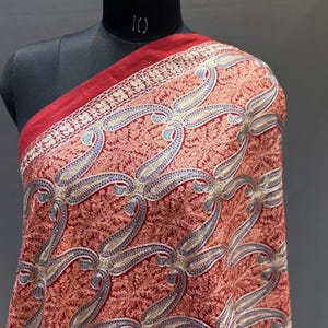 Kashmiri Wolle weicher warmer Schal, Bestickter Wollschal, Reine Wolle Wrap, Hochzeitsschal, Geschenk für sie, Damen Stola, Kashmiri Schal, 71 * 80 cm