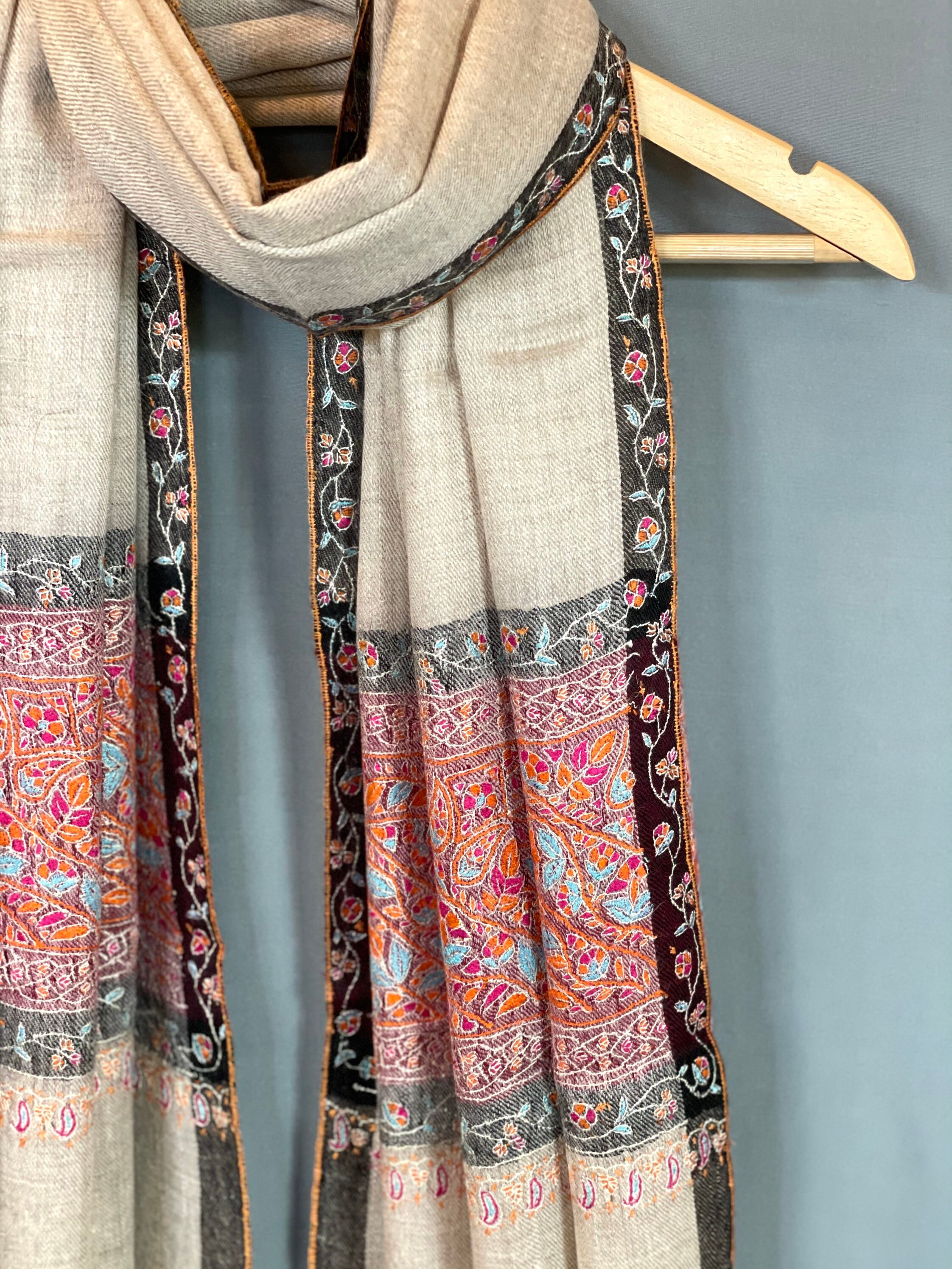 Embroidered Pashmina Scarf Pashmina Shawl Kashmiri Shawl Etsy