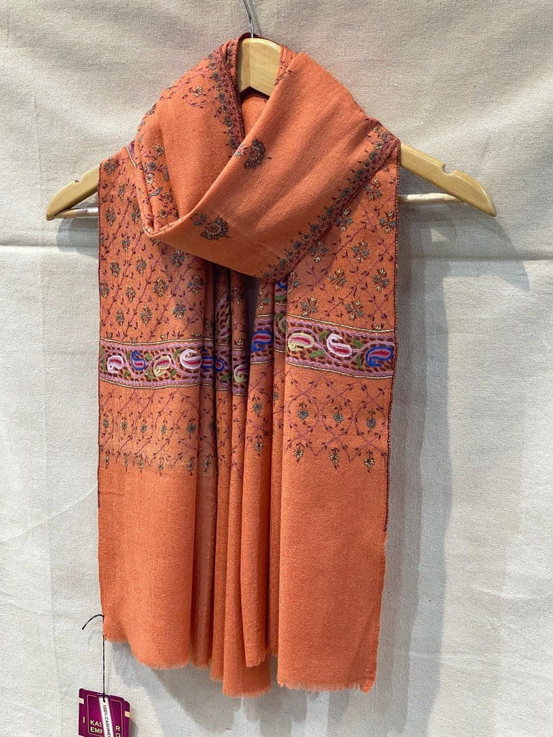 Kashmiri Cashmere Aari Scarf Designer Kashmiri Shawl Etsy