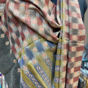 Pashmina Sozni Embroidery Ikat Shawl, Kashmiri Shawl, Pashmina for Wedding, HandMade Pashmina Shawl, Warm Soft Pashmina Shawl, 40*80 inch