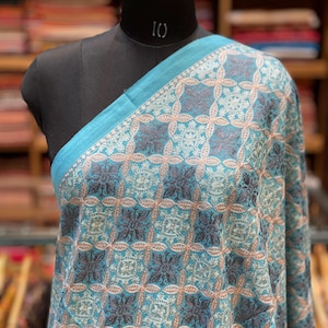 Original Kashmiri Warm Scarf for Women Cashmere Shawl Wrap for Winters, Kashmiri Embroidered Shawl, Indian Shawl, Cashmere Wool, 28*80 inch