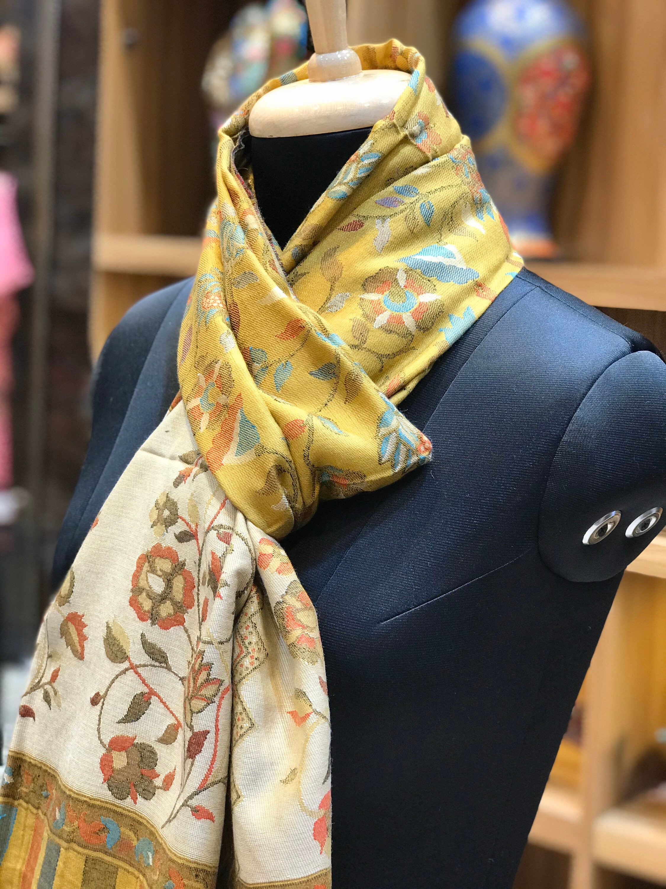 Kashmiri Scarf Cashmere Scarf Kani Weave Scarf Silk Etsy