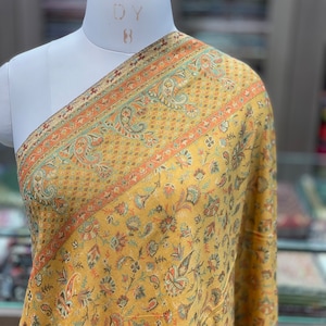 Kashmiri Kani Weave Scarf, Winter Warm Scarf, Silk Wool Shawl, Kani Embroidery Shawl, Wedding Shawl, Woollen Winter Wrap, 28*80 inch
