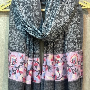 Designer Kashmiri Kani Scarf, Cashmere Pashmina Wrap, Pure Cashmere Scarf, Kani Embroidery Traditional Shawl Wrap, Wedding Shawls, 28*80inch