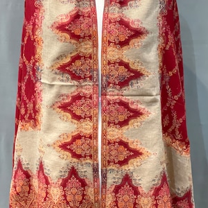 Pure Kashmiri Wool Kani Shawl, Zari Weave Shawl, Cashmere Wrap, Designer Kashmiri Shawl, Wedding Shawl, Winter Wrap, Christmas Gift, 40*80in