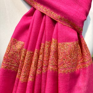 Sozni Pashmina Kashmiri Embroidery Scarf, Pure Pashmina Shawl, Kashmiri Shawl, Cashmere Pashmina, Ladies Stole, Christmas Gift, 28*80 inch