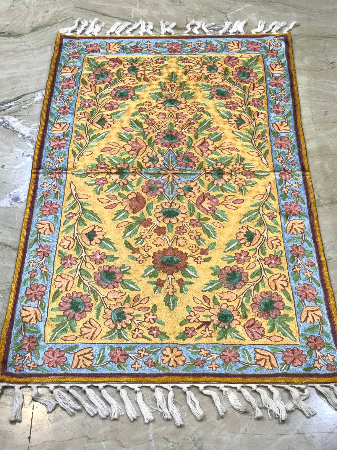 Kashmiri Rug Kashmiri HandMade Rugs Kashmiri Embroidered Etsy