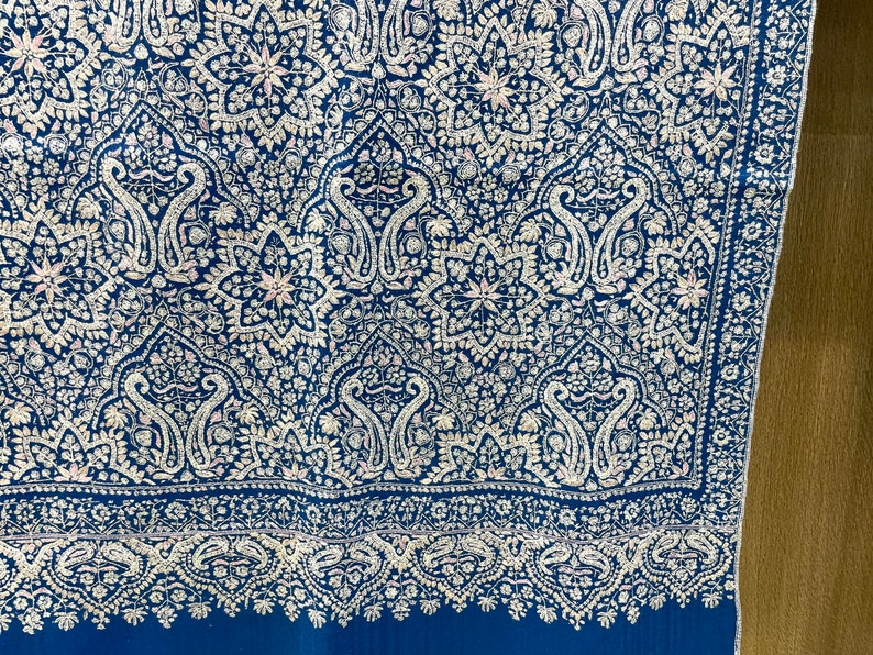 Kashmiri Sozni Pashmina Jamawar Shawl, Pure Pashmina Shawl, Pashmina Embroidered Shawl, HandMade Pashmina Shawl, Wedding Shawl, 4080 inch image 7