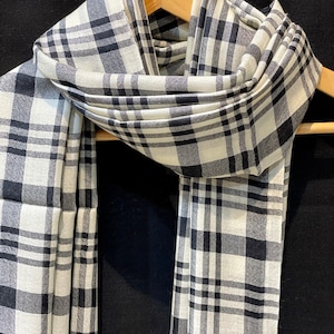 Cashmere Pashmina Scarf, Kashmiri Scarf/Wrap, Pure Cashmere Wrap, Checkered Shawl, Wool Scarf, Warm Cashmere Shawl, Ladies Stole, 28*80 inch
