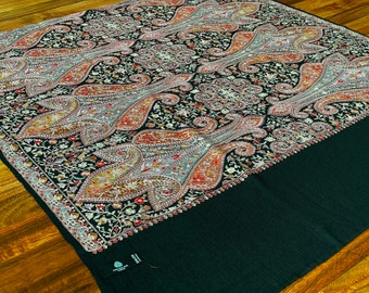 Sozni Embroidery Kashmiri Wool Cashmere Shawl, Designer Kashmiri Shawl, Indian Shawl, Warm Shawl, Christmas Gift, Bridal Shawl, 40*80 inch