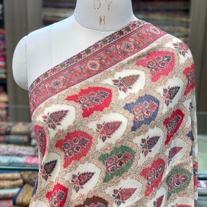 Kashmiri Kani Weave Pure Cashmere Designer Shawl, Pashmina Kani Shawl, Cashmere Wrap, Wedding Pashmina Shawl, Christmas Gift, 40*80 in