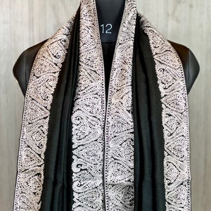 Kaschmir Wolle Schal, Kaschmir Besticktes Tuch, Kaschmir Schal, Kaschmir Pashmina Schal, Kaschmir Tilla Schal, Hochzeitsgeschenk, 40*80 in