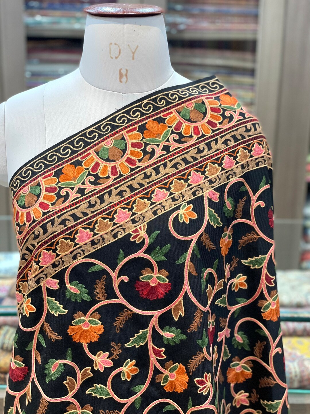 kashmiri aari work shawl