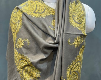 Pure Wool Kashmiri Sozni Designer Shawl for Women, Soft Warm Wrap, Cashmere Pashmina Shawl, HandMade Kashmiri Shawl, Wedding Shawl, 40*80 in
